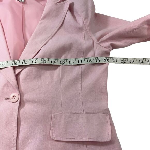 VTG Chadwicks Classics Pink Linen Blend Tailored Summer Blazer, 10 - Picture 8 of 12